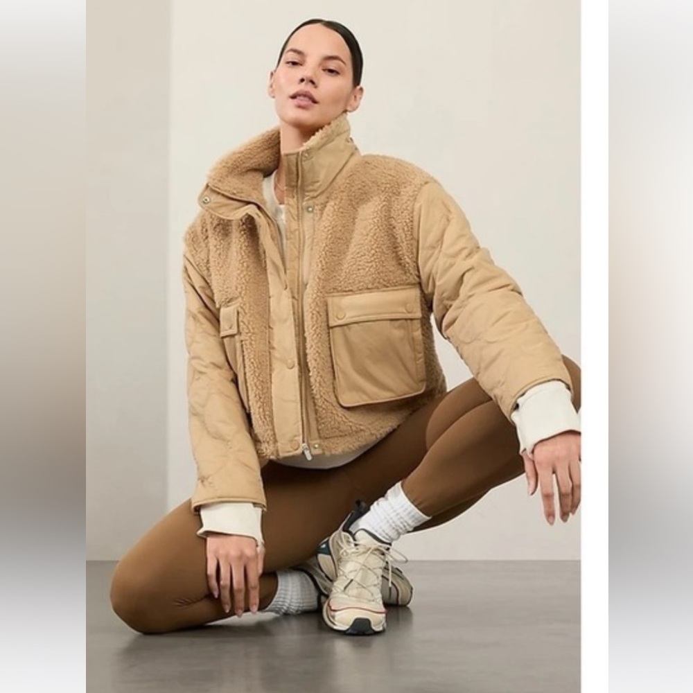 ATHLETA Fleece Hyvrid Jacket; NWT; Medium / Petite